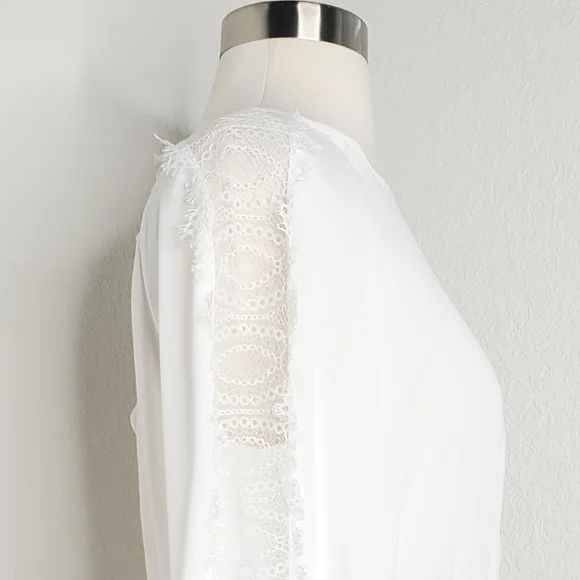 INTERMIX Joy Lace Smocked Waist Peplum Blouse S. - Picture 8 of 10